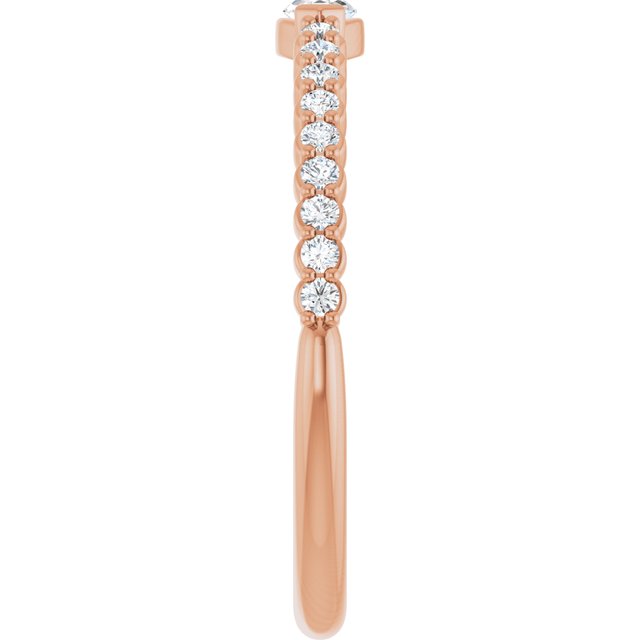 14K Rose 1/4 CTW Natural Diamond Stackable Ring