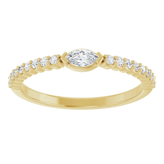 14K Yellow 1/4 CTW Natural Diamond Stackable Ring