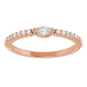 14K Rose 1/4 CTW Natural Diamond Stackable Ring