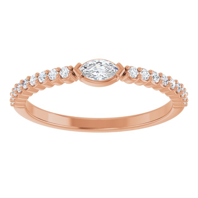 14K Rose 1/4 CTW Natural Diamond Stackable Ring