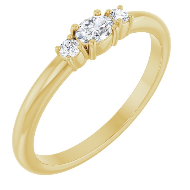 14K Yellow 1/5 CTW Natural Diamond Stackable Ring