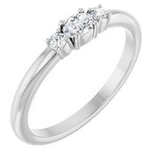 14K White 1/5 CTW Natural Diamond Stackable Ring