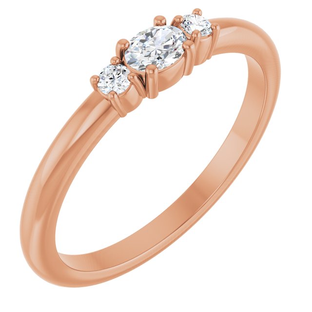 14K Rose 1/5 CTW Natural Diamond Stackable Ring