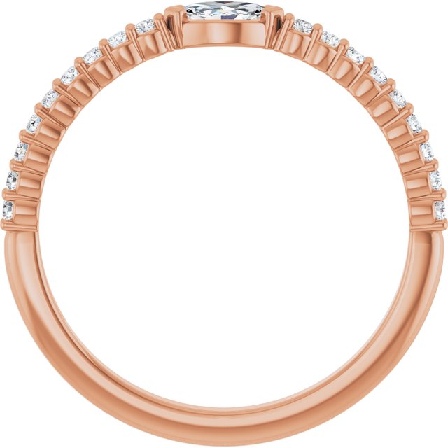 14K Rose 1/4 CTW Natural Diamond Stackable Ring