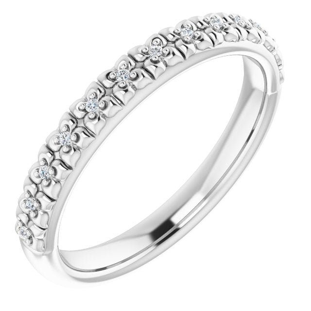 Platinum .03 CTW Natural Diamond Stackable Ring