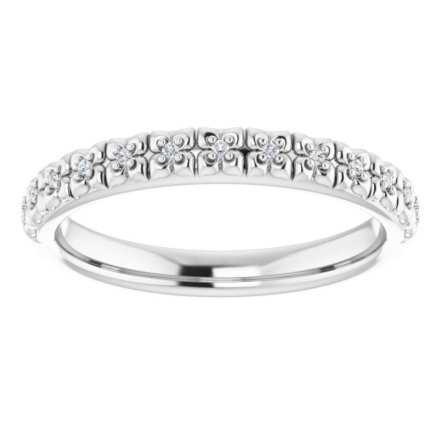 Platinum .03 CTW Natural Diamond Stackable Ring