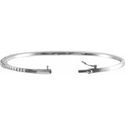14K White 1 CTW Natural Diamond 7" Bangle Bracelet