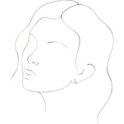 14K Yellow Single Initial L Earring