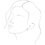 Platinum Single Initial P Earring