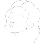 14K Rose Single Initial T Earring