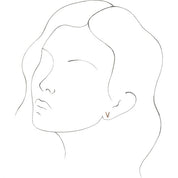 14K Rose Single Initial V Earring
