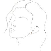 14K Rose Single Initial C Earring