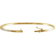 14K Yellow 1 CTW Natural Diamond 7" Bangle Bracelet