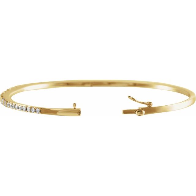 14K Yellow 1 CTW Natural Diamond 7" Bangle Bracelet