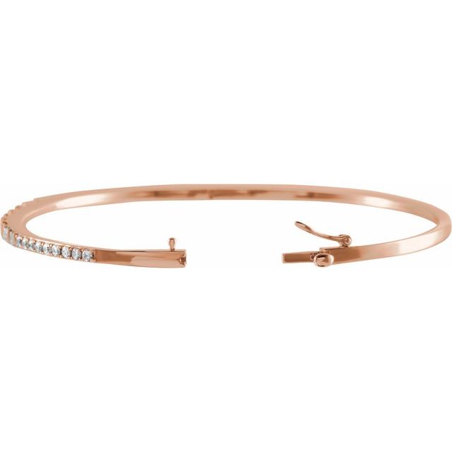 14K Rose 1 CTW Natural Diamond 7" Bangle Bracelet
