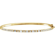 14K Yellow 1 CTW Natural Diamond 7" Bangle Bracelet