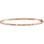 14K Rose 1 CTW Natural Diamond 7" Bangle Bracelet