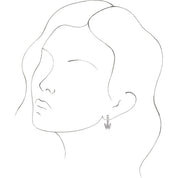 Platinum Initial W Hinged Huggie Earring