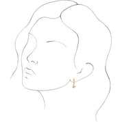 14K Gold Initial Dangle Hinged Huggie Earrings