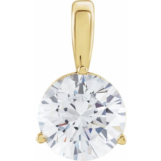 14K Yellow Lab-Grown Moissanite Pendant