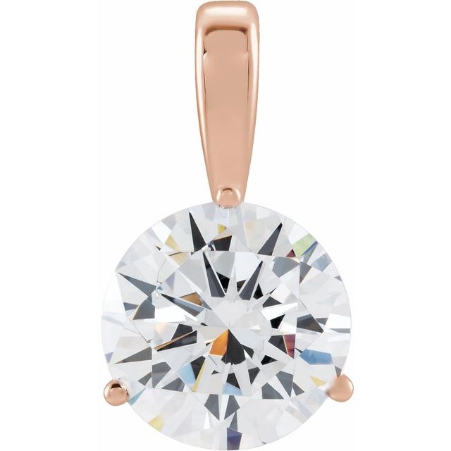 14K Rose Gold 1/4 CT Lab-Grown Diamond Pendant - LG1011