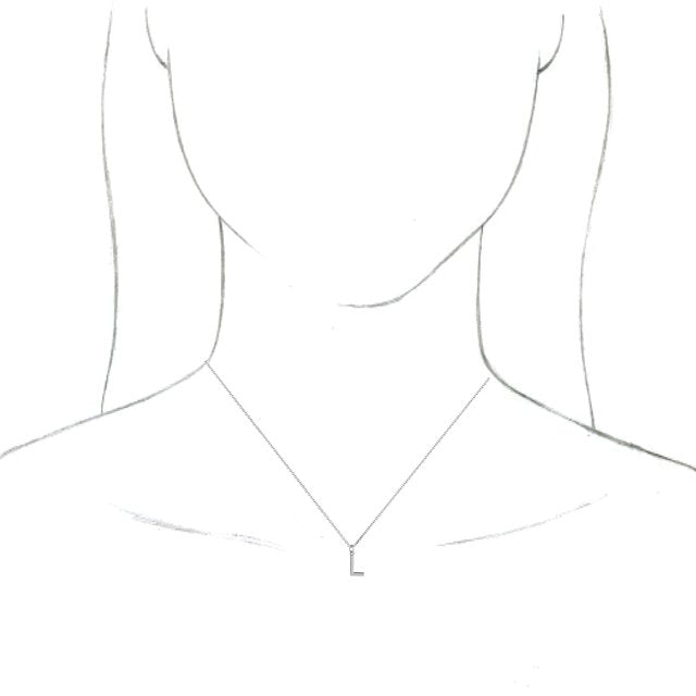 Sterling Silver Initial L Dangle 18" Necklace