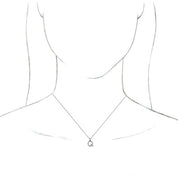 Sterling Silver Initial Q Dangle 18" Necklace
