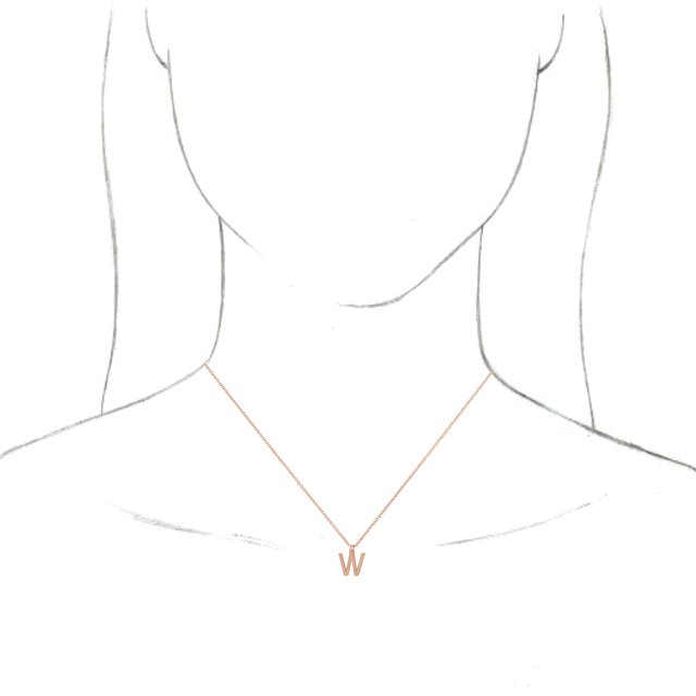 18K Rose Gold-Plated Sterling Silver Initial W Dangle 18" Necklace