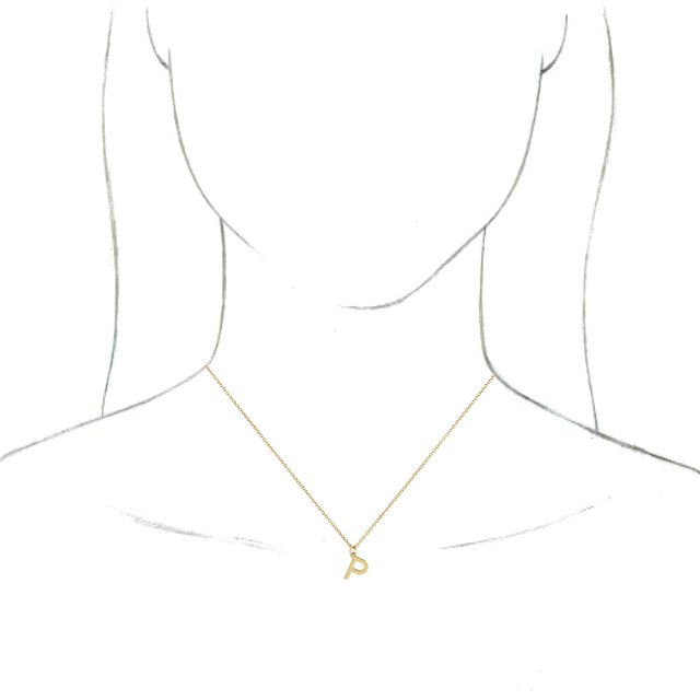 18K Yellow Gold-Plated Sterling Silver Initial P Dangle 18" Necklace