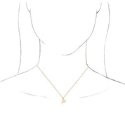 18K Yellow Gold-Plated Sterling Silver Initial P  Dangle 16" Necklace