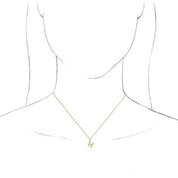 18K Yellow Gold-Plated Sterling Silver Initial H Dangle 18" Necklace