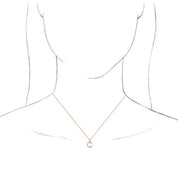 14K Rose Initial C Dangle 16" Necklace