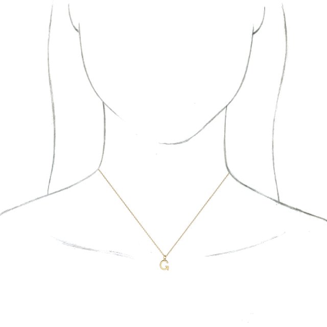 18K Yellow Gold-Plated Sterling Silver Initial G Dangle 18" Necklace