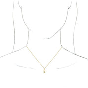 18K Yellow Gold-Plated Sterling Silver Initial E  Dangle 16" Necklace