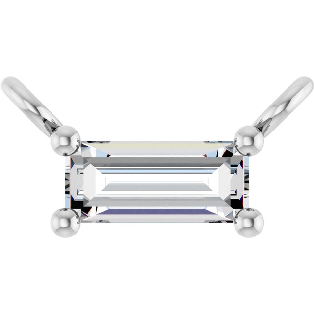14K Lab-Grown Diamond Necklace Center with 1/10 to 1/8 CTW Diamond Accents