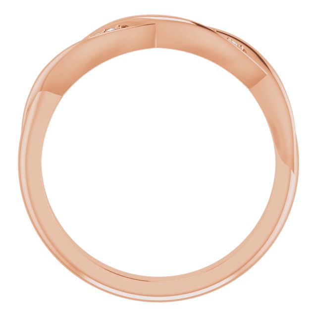 14K Rose .02 CTW Natural Diamond Stackable Twisted Ring