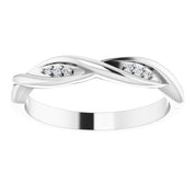 Platinum .02 CTW Natural Diamond Stackable Twisted Ring