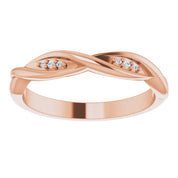 14K Rose .02 CTW Natural Diamond Stackable Twisted Ring