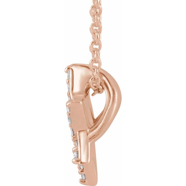 14K Rose 1/10 CTW Natural Diamond Star of David 16-18" Necklace