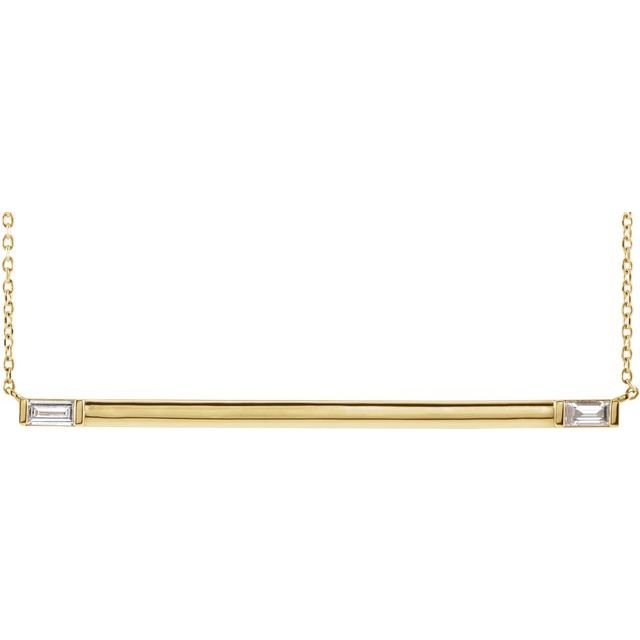 14K 1/4 CTW Natural Diamond Bar Necklace with 16" and 18" Length Options