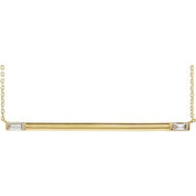14K 1/4 CTW Natural Diamond Bar Necklace with 16" and 18" Length Options