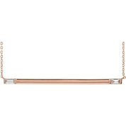 14K 1/4 CTW Natural Diamond Bar Necklace with 16" and 18" Length Options