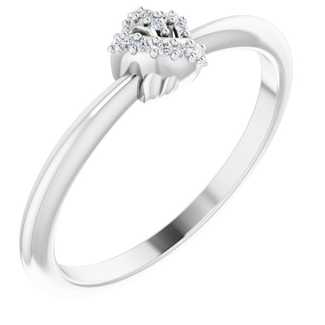 14K White Gold .03 CTW Natural Diamond Knot Ring - Elegant Design
