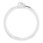 14K White Gold .03 CTW Natural Diamond Knot Ring - Elegant Design
