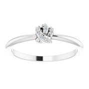 14K White Gold .03 CTW Natural Diamond Knot Ring - Elegant Design