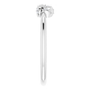 14K White Gold .03 CTW Natural Diamond Knot Ring - Elegant Design