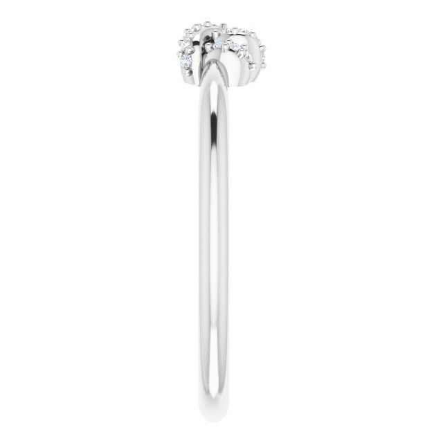 14K White Gold .03 CTW Natural Diamond Knot Ring - Elegant Design