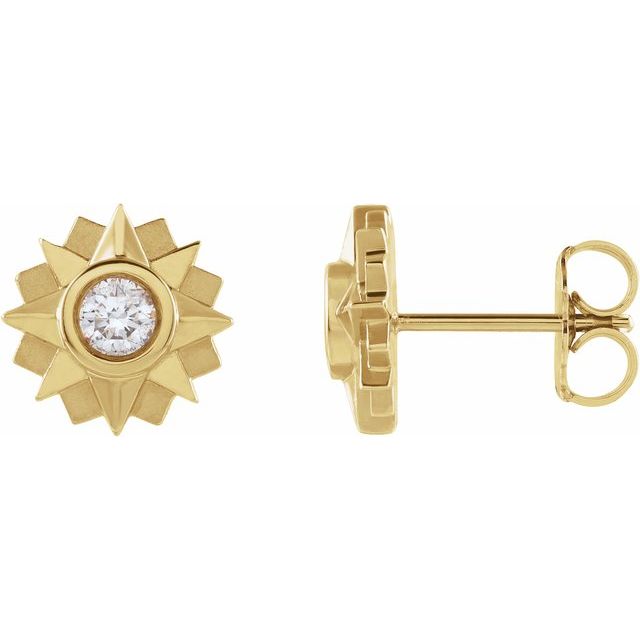 14K Yellow Gold 1/3 CTW Natural Diamond Sun Earrings