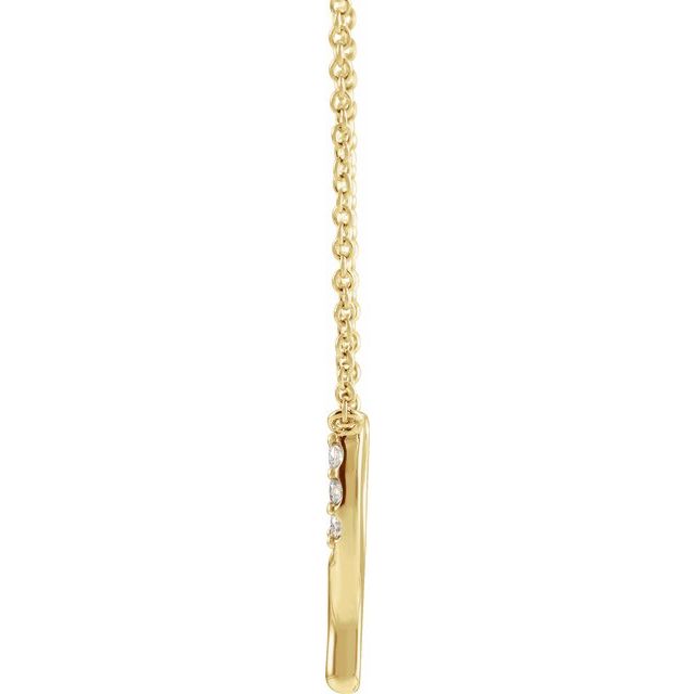 14K .08 CTW Natural Diamond Petite Wishbone 18" Necklace
