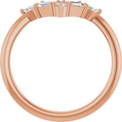 14K Rose 1/4 CTW Lab-Grown Diamond V Bar Ring